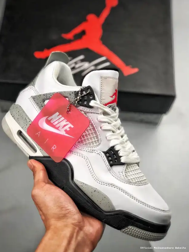 Official Maikesneakers 4 White Air 840606-192 OG Jordan (nike) Cement 0327